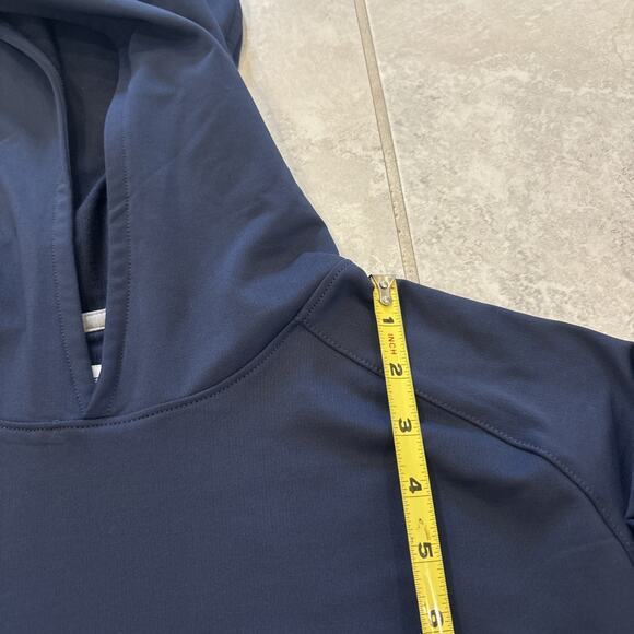 Peter Millar Hoodie Mens Sz L Blue Pine Performance Sun Protection Pullover Logo - Picture 6 of 10